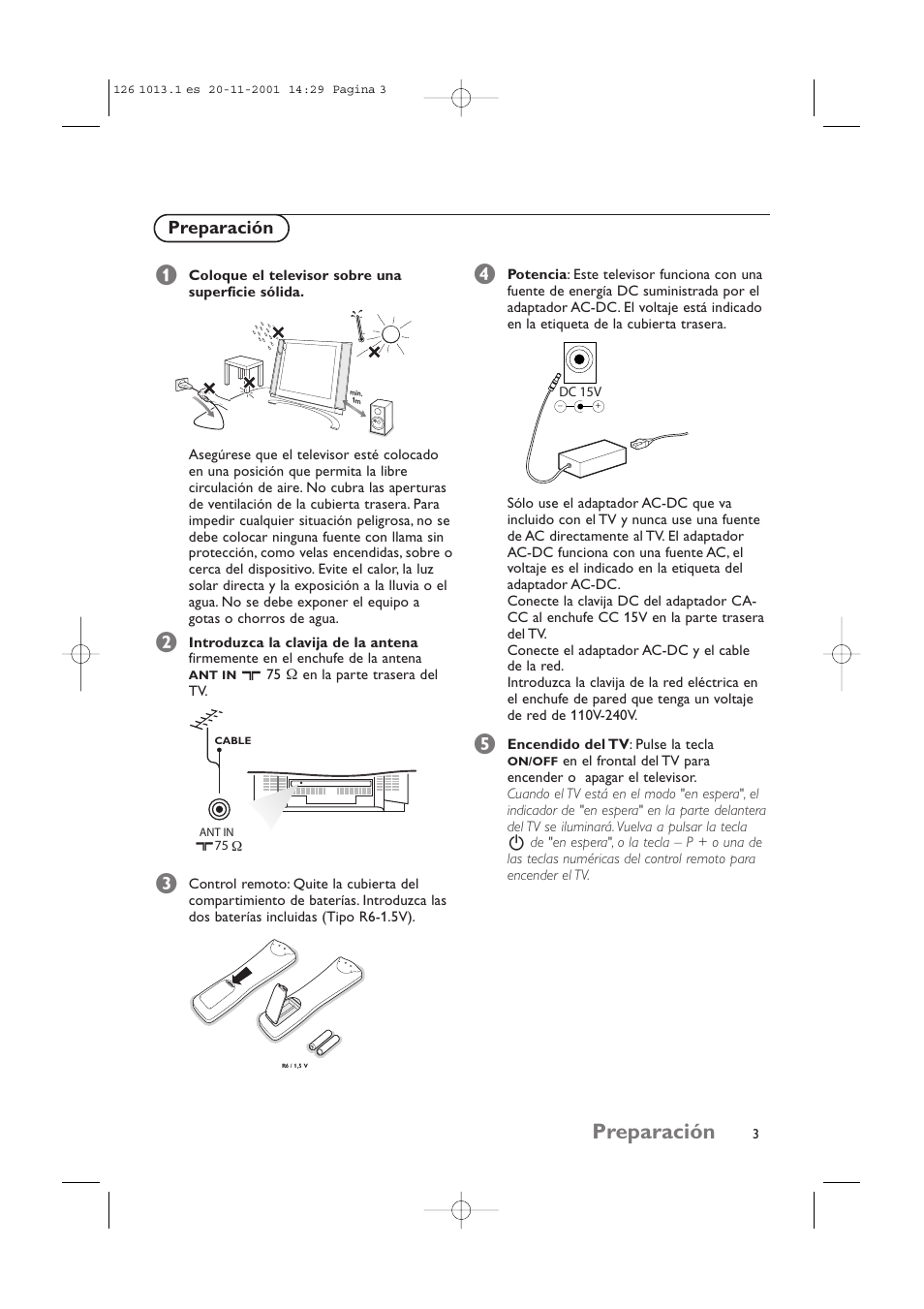 Preparación | Philips 20LCD35 User Manual | Page 104 / 142