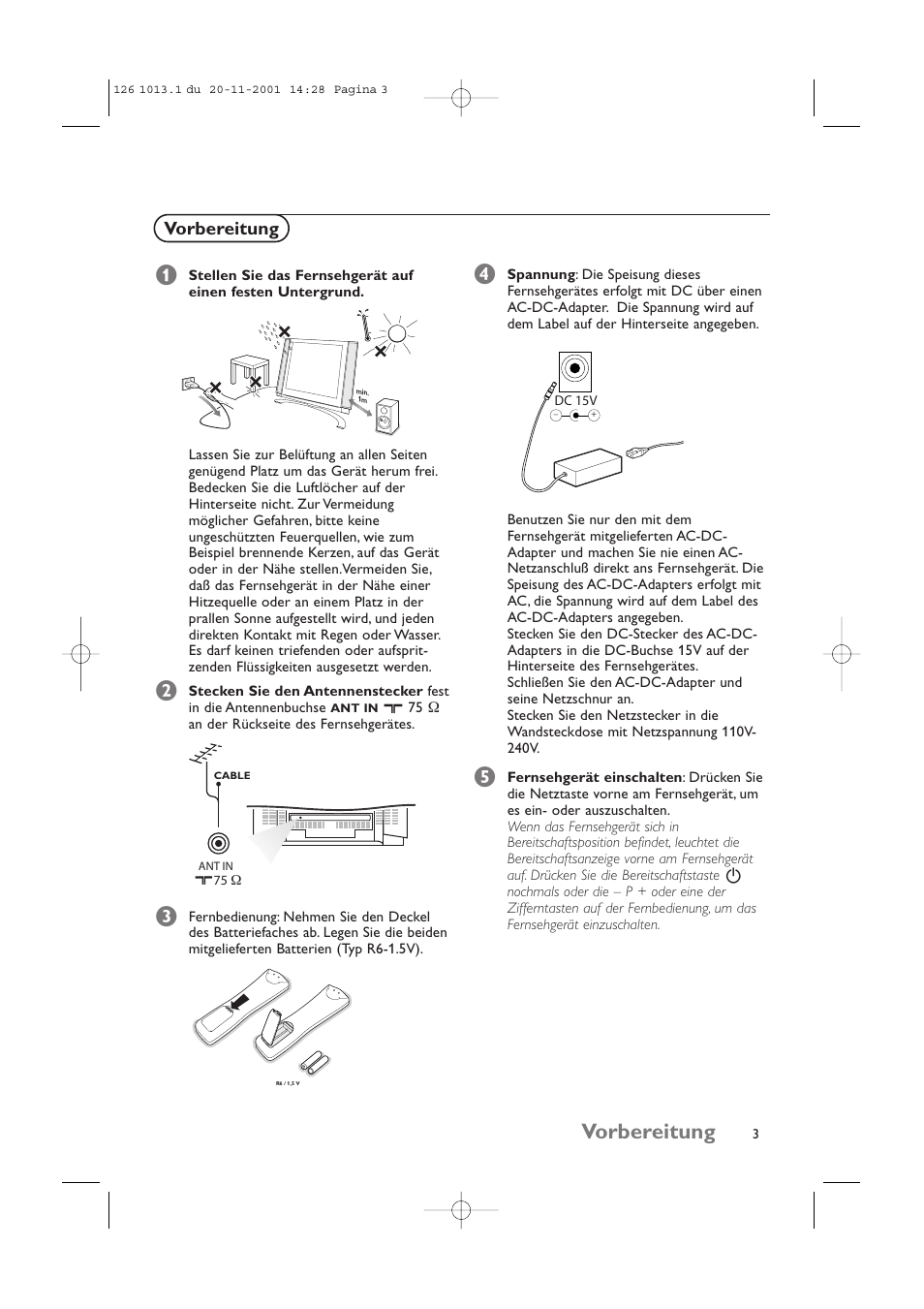 Vorbereitung | Philips 20LCD35 User Manual | Page 24 / 142