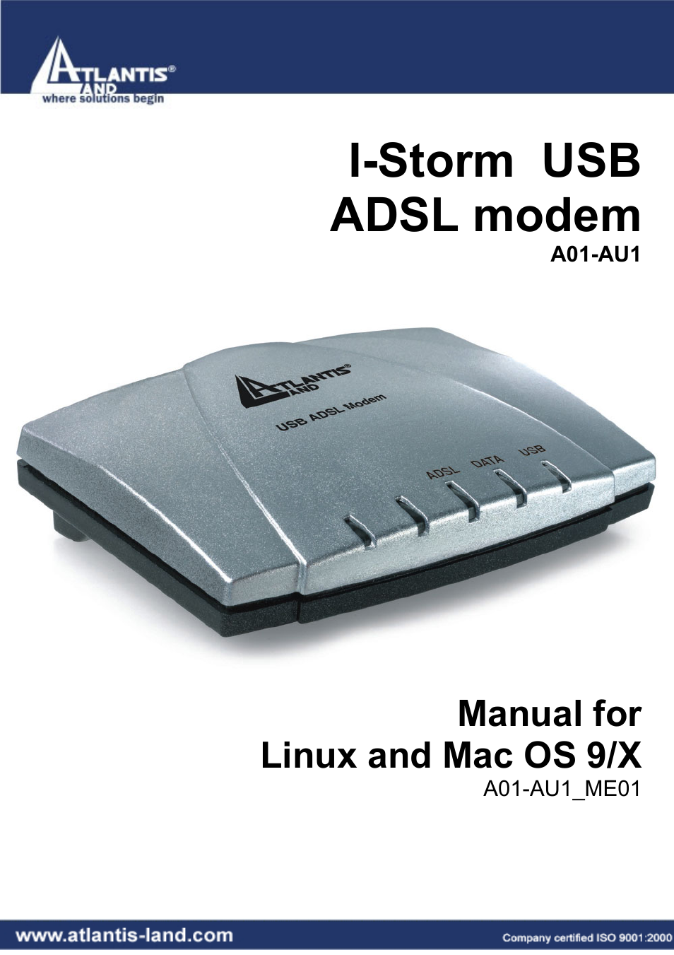 Atlantis Land I-Storm USB ADSL Modem A01-AU1 User Manual | 61 pages