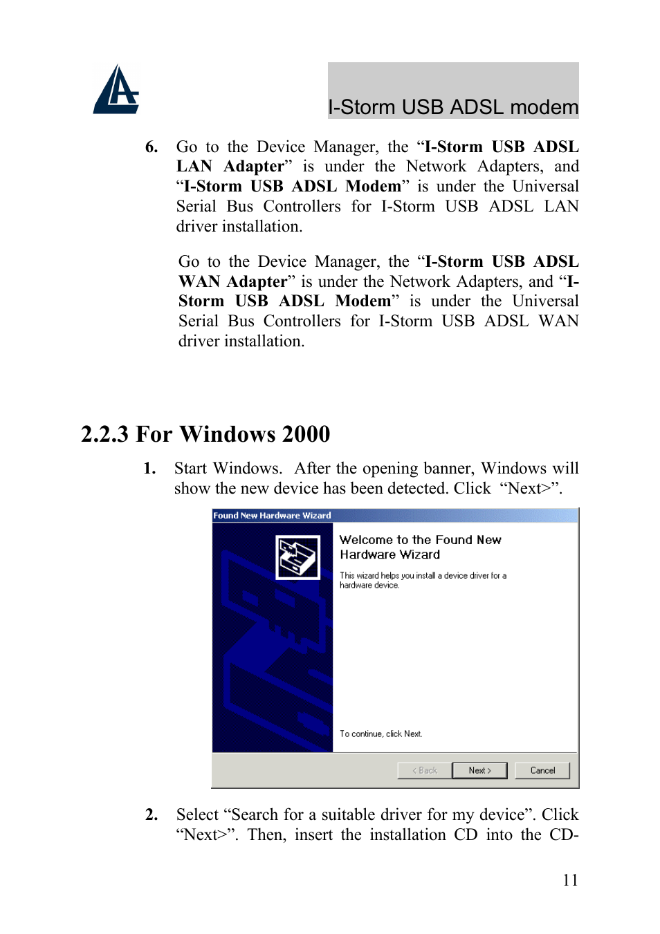 Atlantis Land I-Storm USB ADSL Modem A01-AU1 User Manual | Page 15 / 61