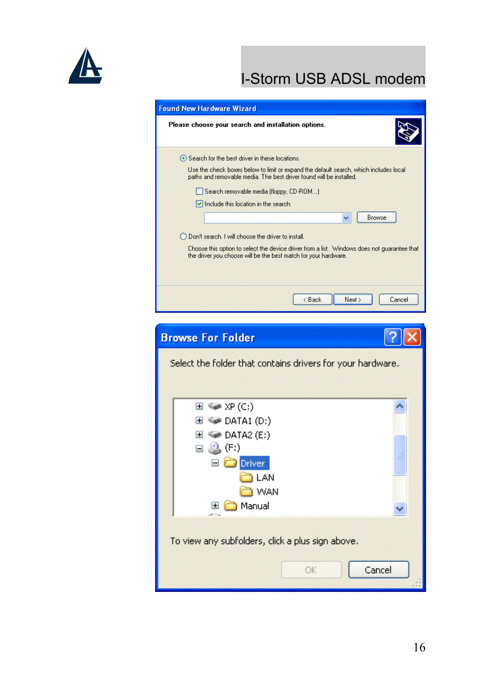 Atlantis Land I-Storm USB ADSL Modem A01-AU1 User Manual | Page 20 / 61