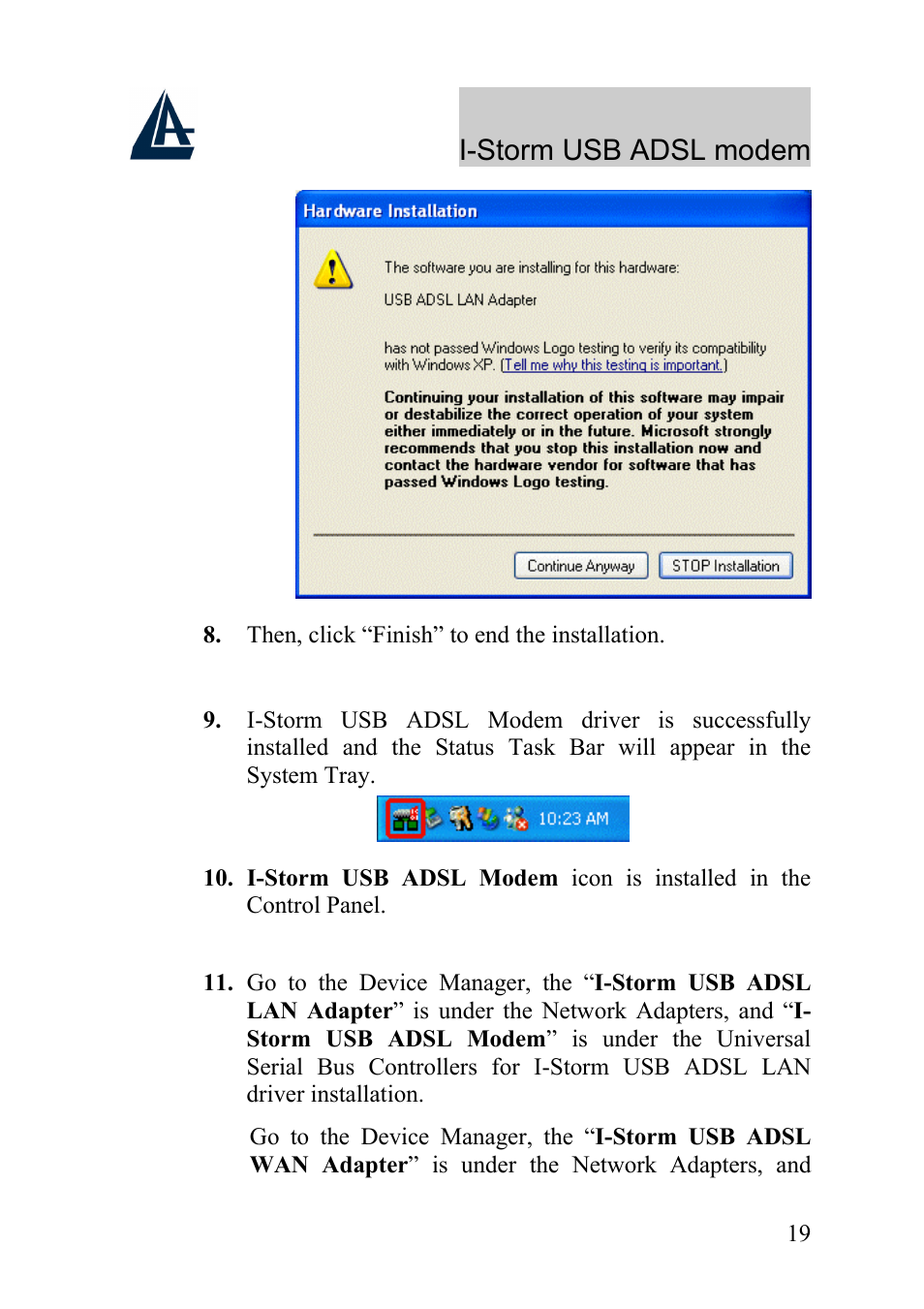 I-storm usb adsl modem | Atlantis Land I-Storm USB ADSL Modem A01-AU1 User Manual | Page 23 / 61