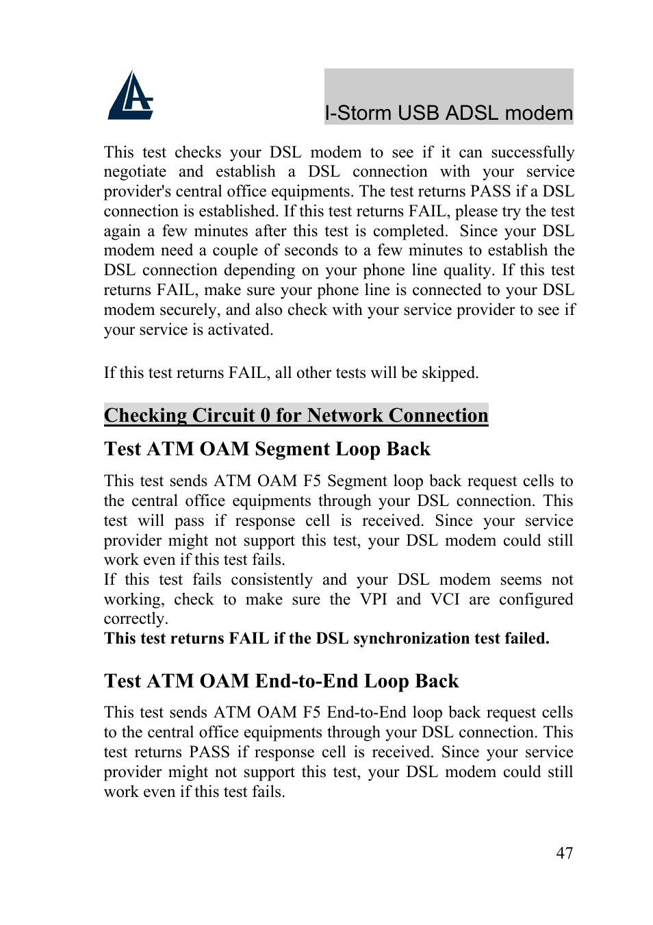 Atlantis Land I-Storm USB ADSL Modem A01-AU1 User Manual | Page 51 / 61
