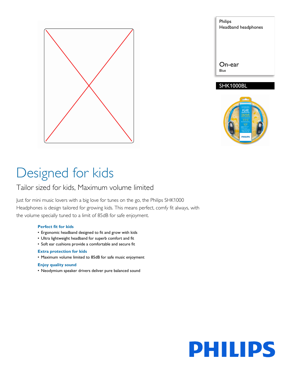 Philips SHK1000BL-28 User Manual | 2 pages