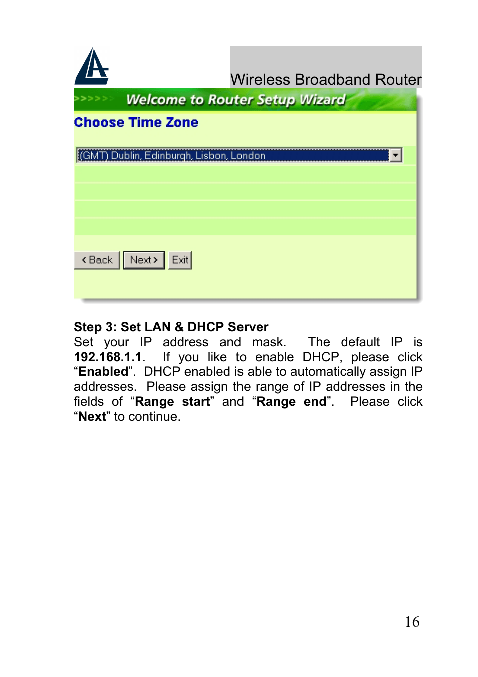 Wireless broadband router | Atlantis Land A02-RB-W54_GE01 User Manual | Page 16 / 22