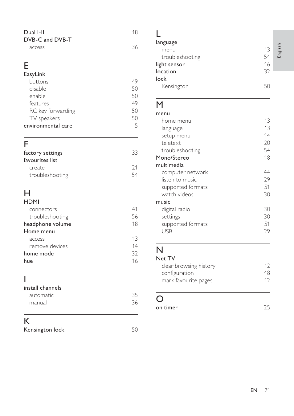 Philips 32PFL7694H-12 User Manual | Page 72 / 76