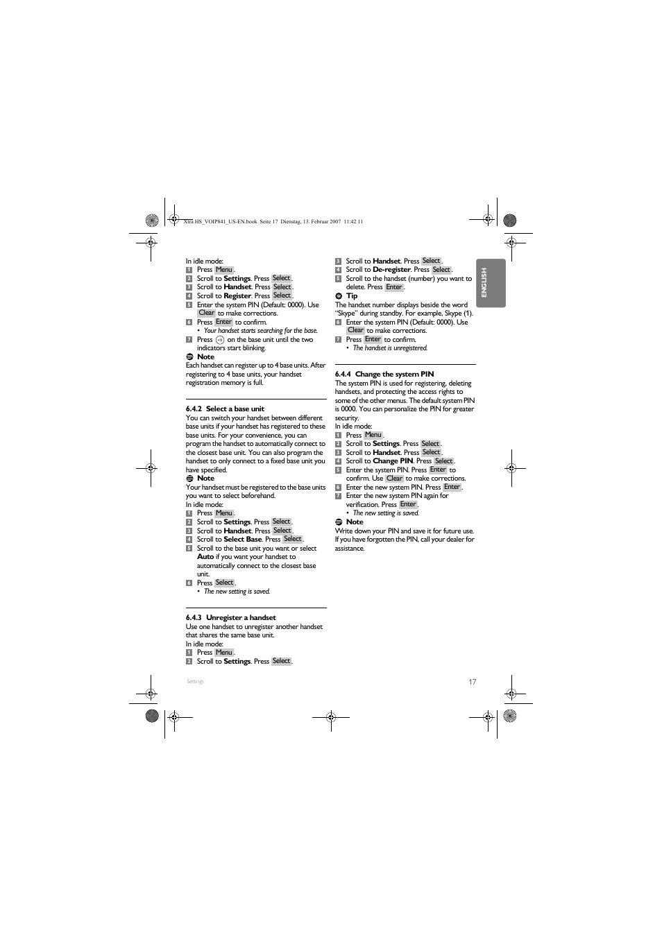 Philips VOIP8410B-37 User Manual | Page 19 / 92