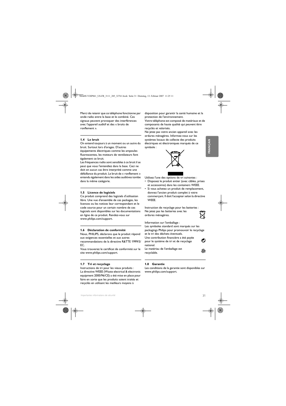 Philips VOIP8410B-37 User Manual | Page 33 / 92