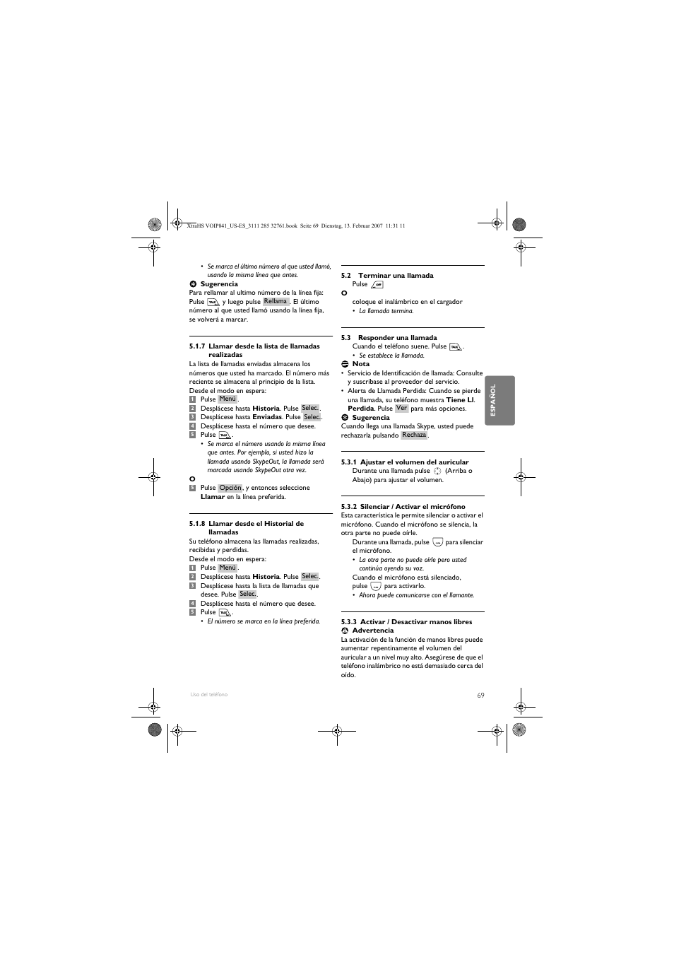 Philips VOIP8410B-37 User Manual | Page 71 / 92