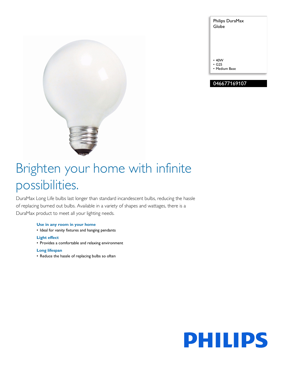 Philips 046677169107 User Manual | 2 pages