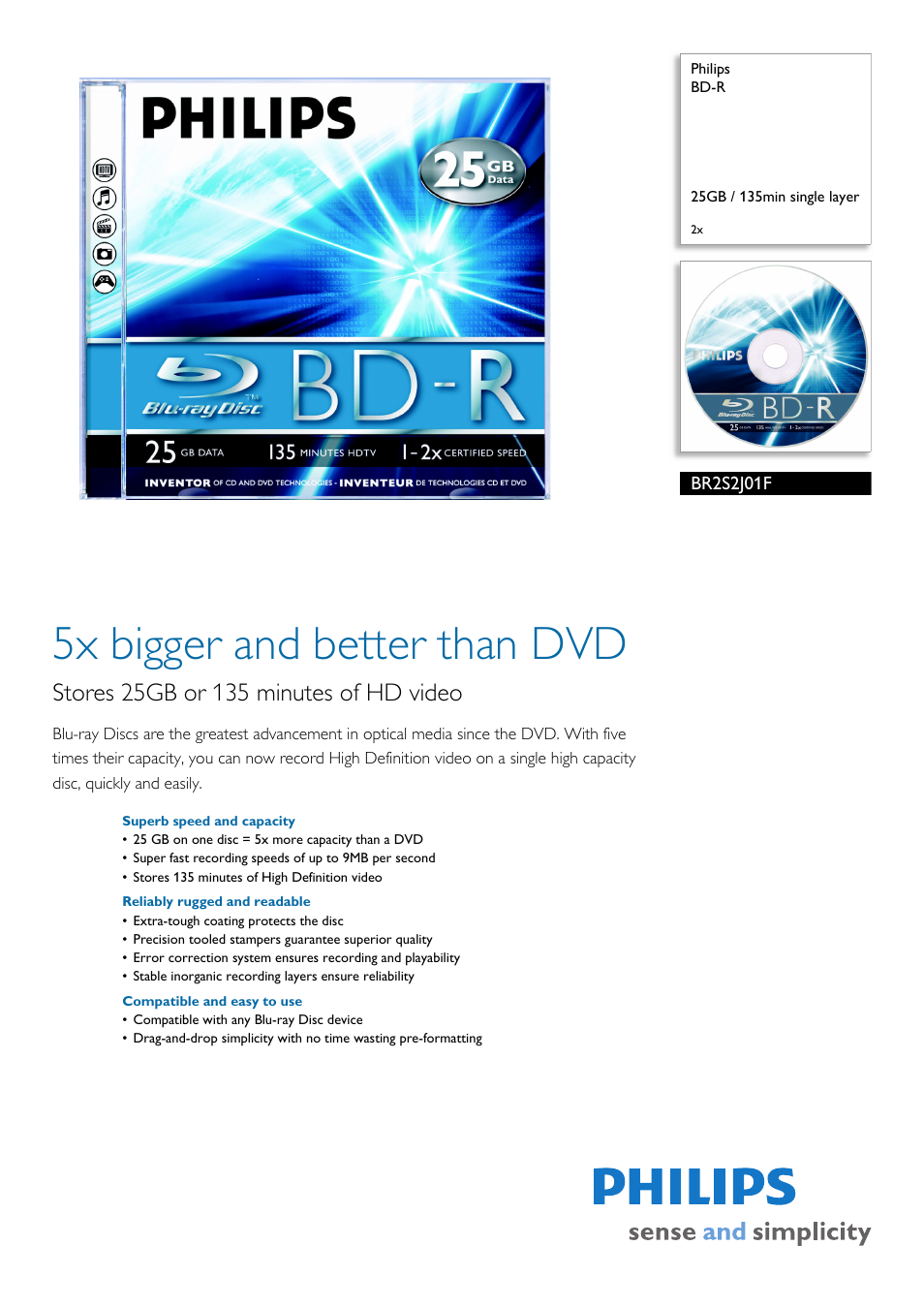 Philips BR2S2J01F-17 User Manual | 2 pages