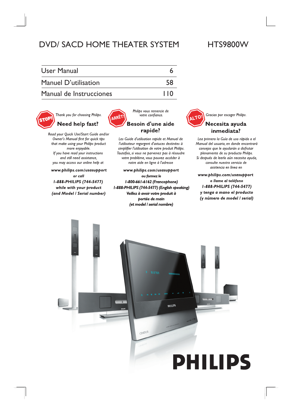 Philips HTS9800W-37B User Manual | 56 pages