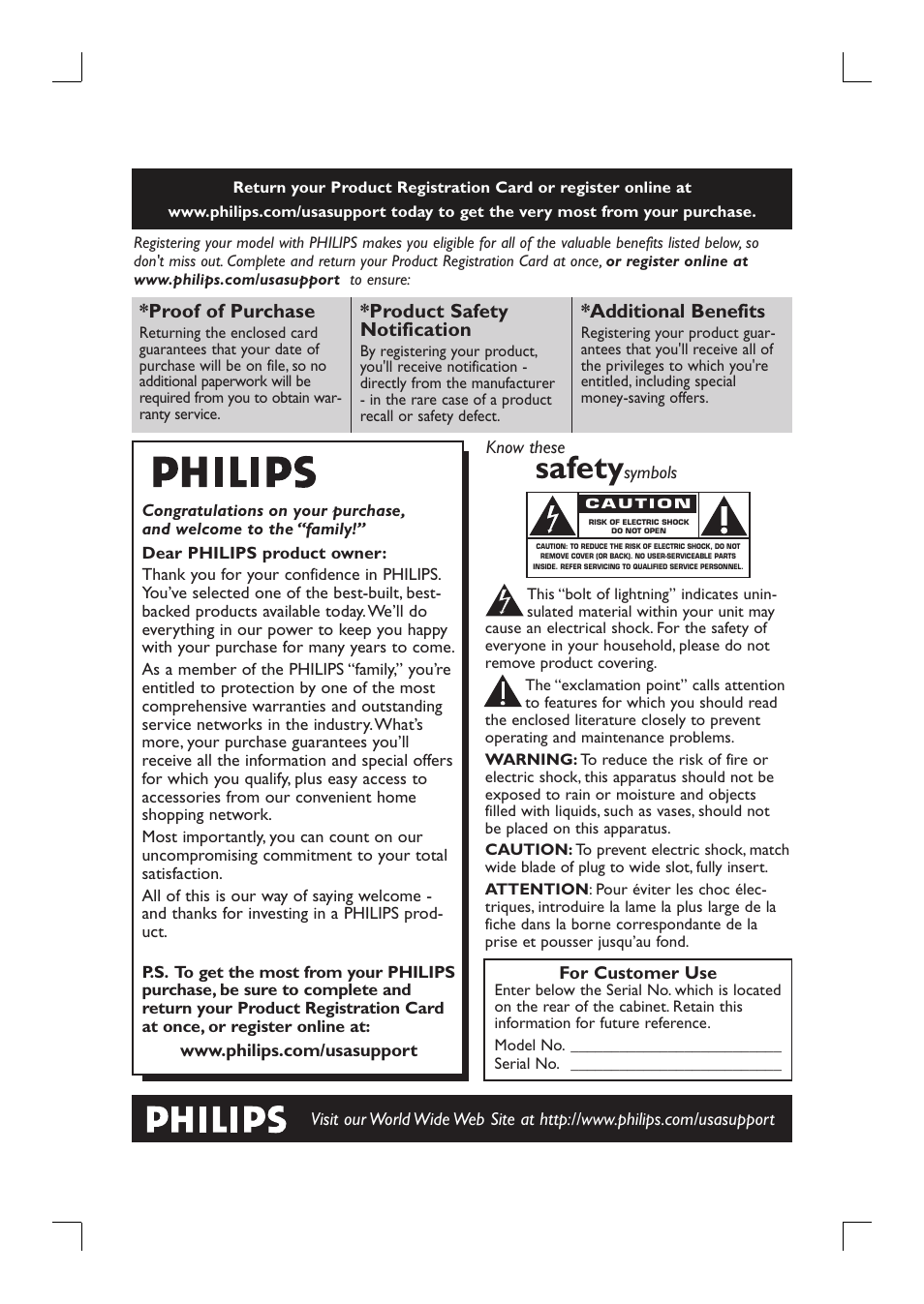 Safety, Proof of purchase, Product safety notification | Additional benefits | Philips HTS9800W-37B User Manual | Page 2 / 56