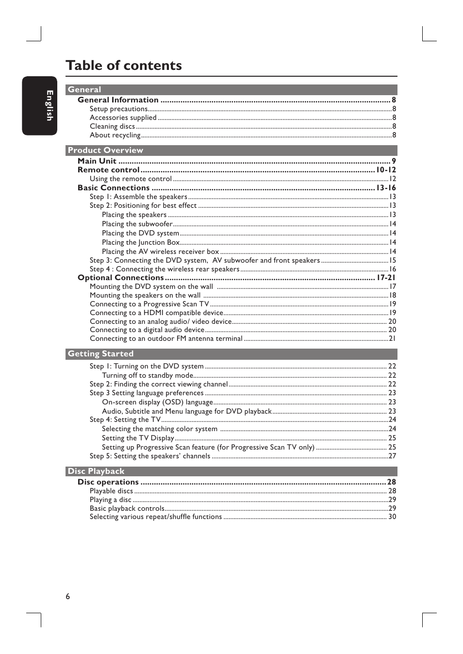 Philips HTS9800W-37B User Manual | Page 6 / 56