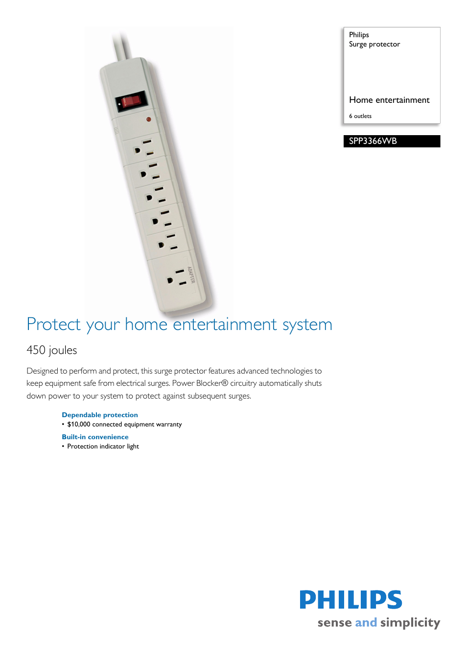 Philips SPP3366WB-17 User Manual | 2 pages