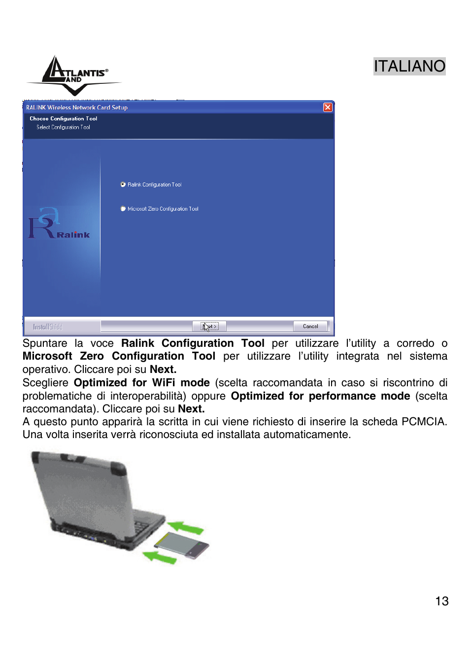 Italiano | Atlantis Land A02-PCI-W54M User Manual | Page 12 / 65
