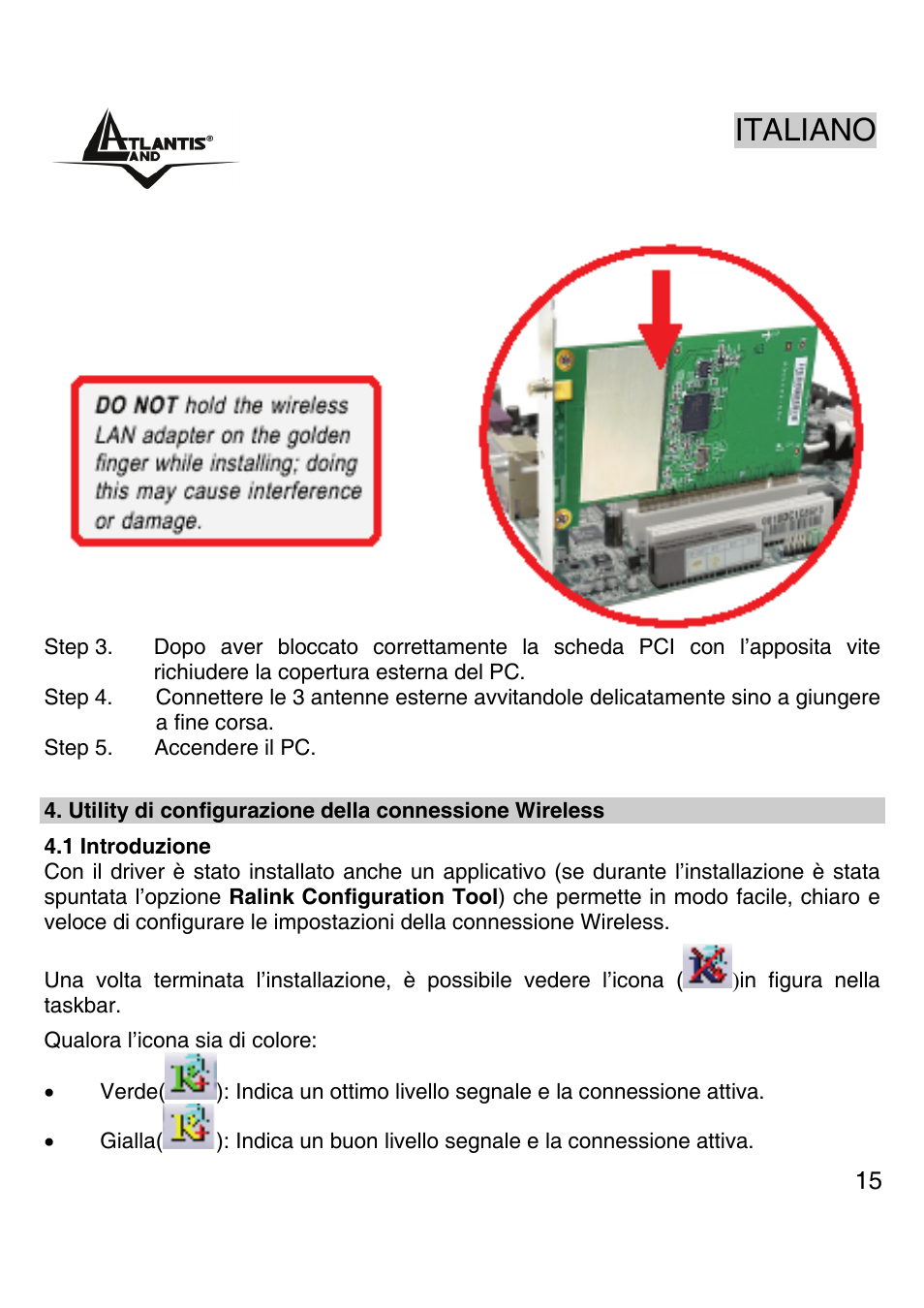 Italiano | Atlantis Land A02-PCI-W54M User Manual | Page 14 / 65