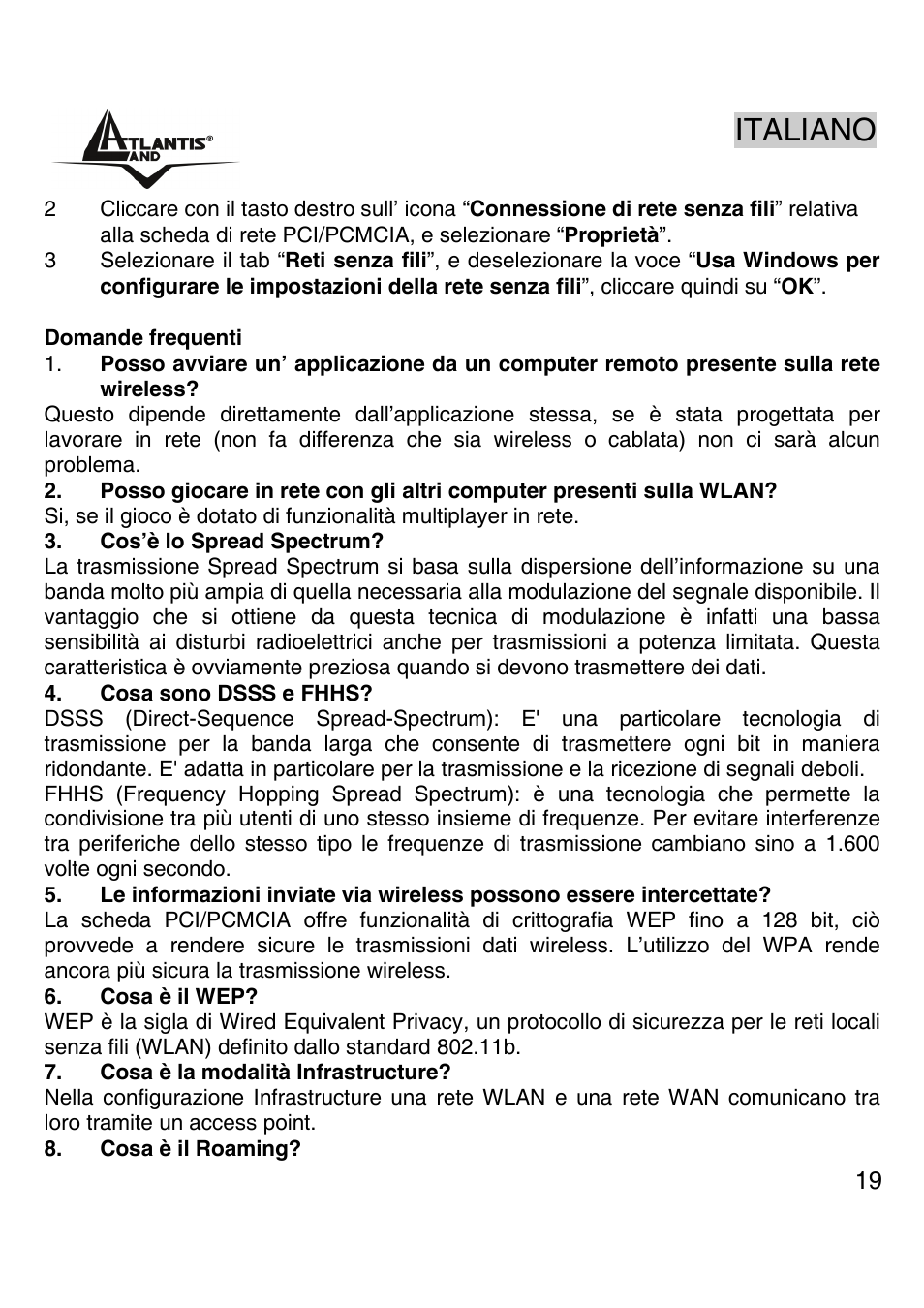 Italiano | Atlantis Land A02-PCI-W54M User Manual | Page 18 / 65