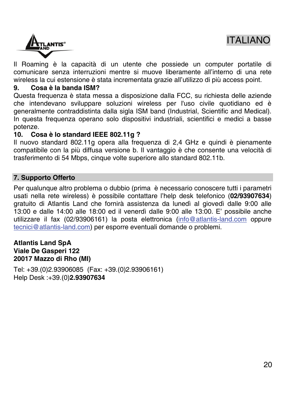 Italiano | Atlantis Land A02-PCI-W54M User Manual | Page 19 / 65