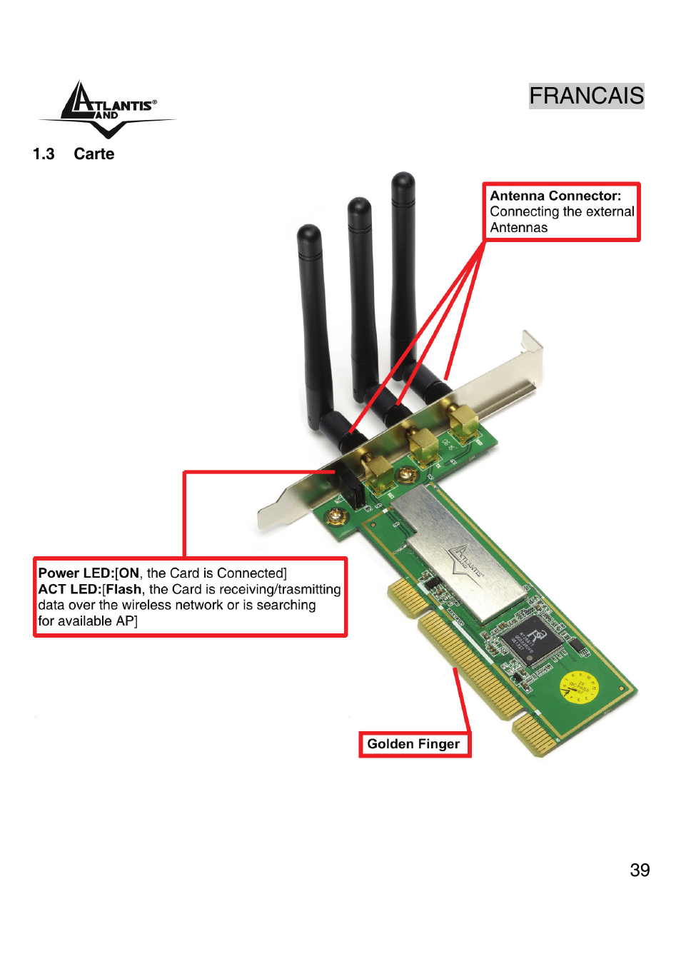 Francais | Atlantis Land A02-PCI-W54M User Manual | Page 38 / 65