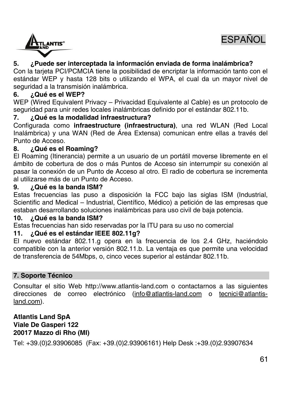 Español | Atlantis Land A02-PCI-W54M User Manual | Page 60 / 65
