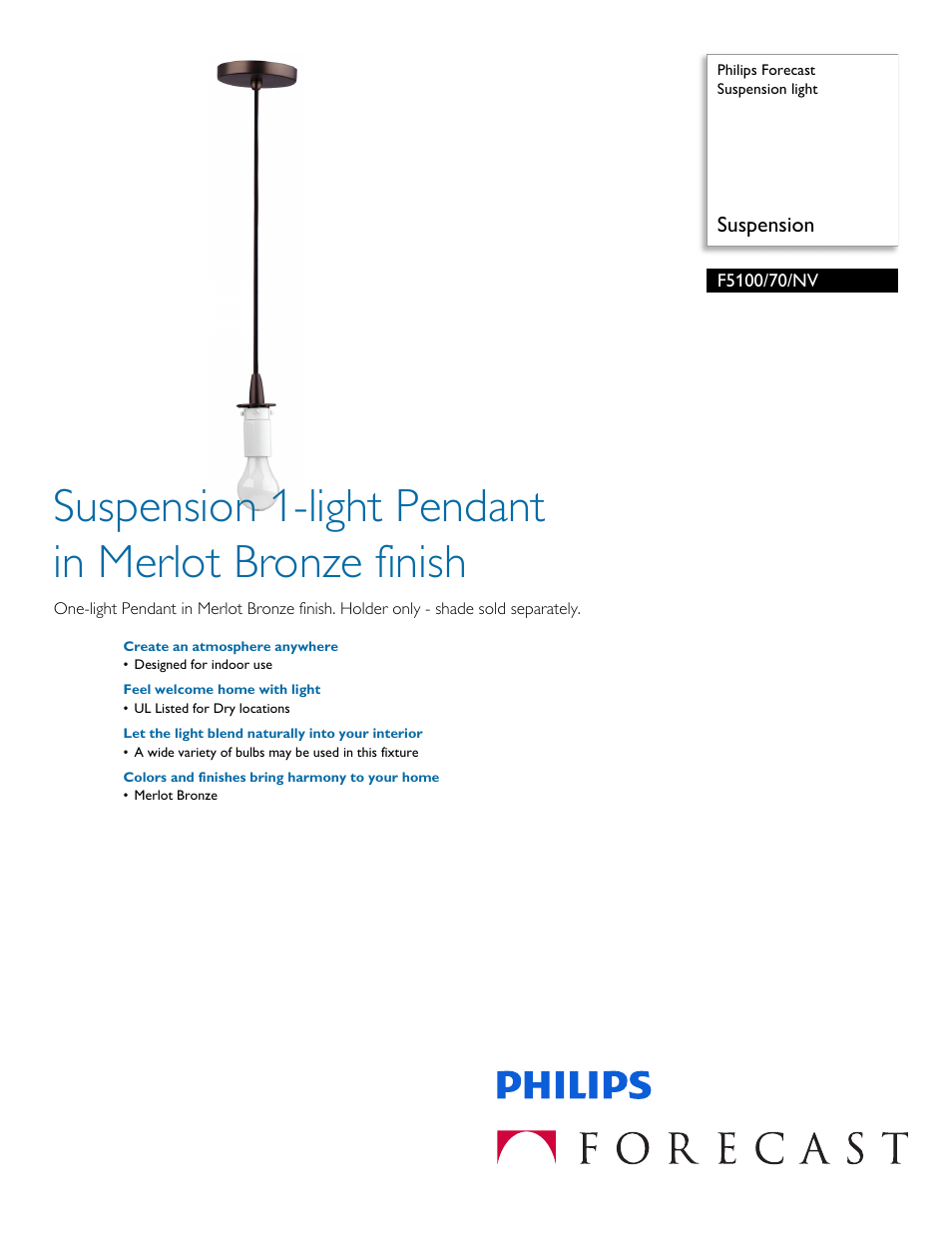 Philips F510070NV User Manual | 2 pages