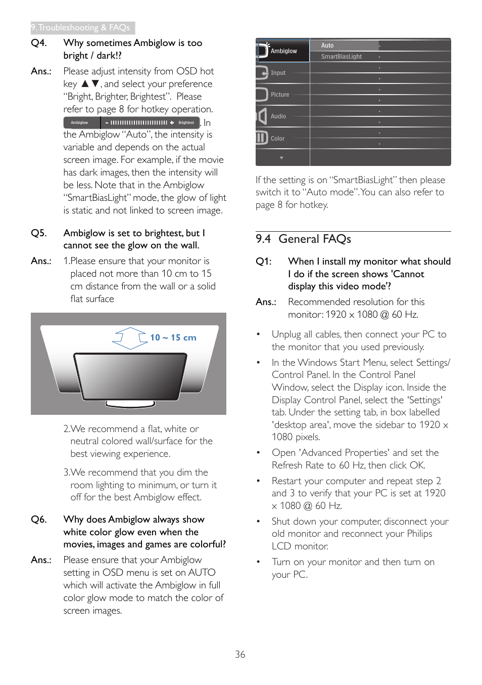 4 general faqs | Philips 278C4QHSN-00 User Manual | Page 38 / 41