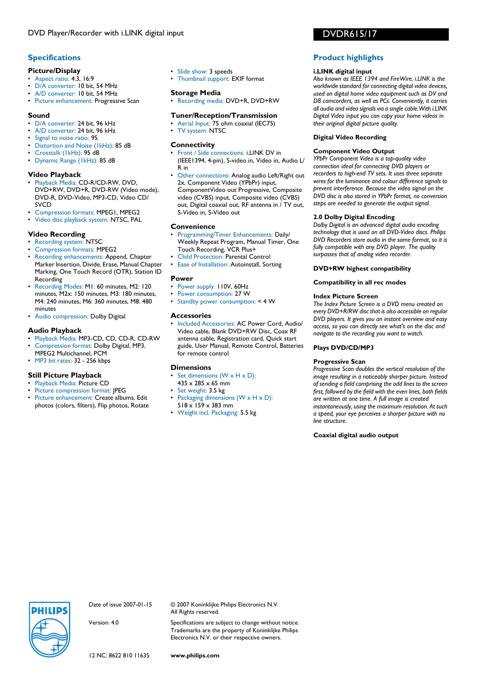 Philips DVDR615-17 User Manual | Page 2 / 2