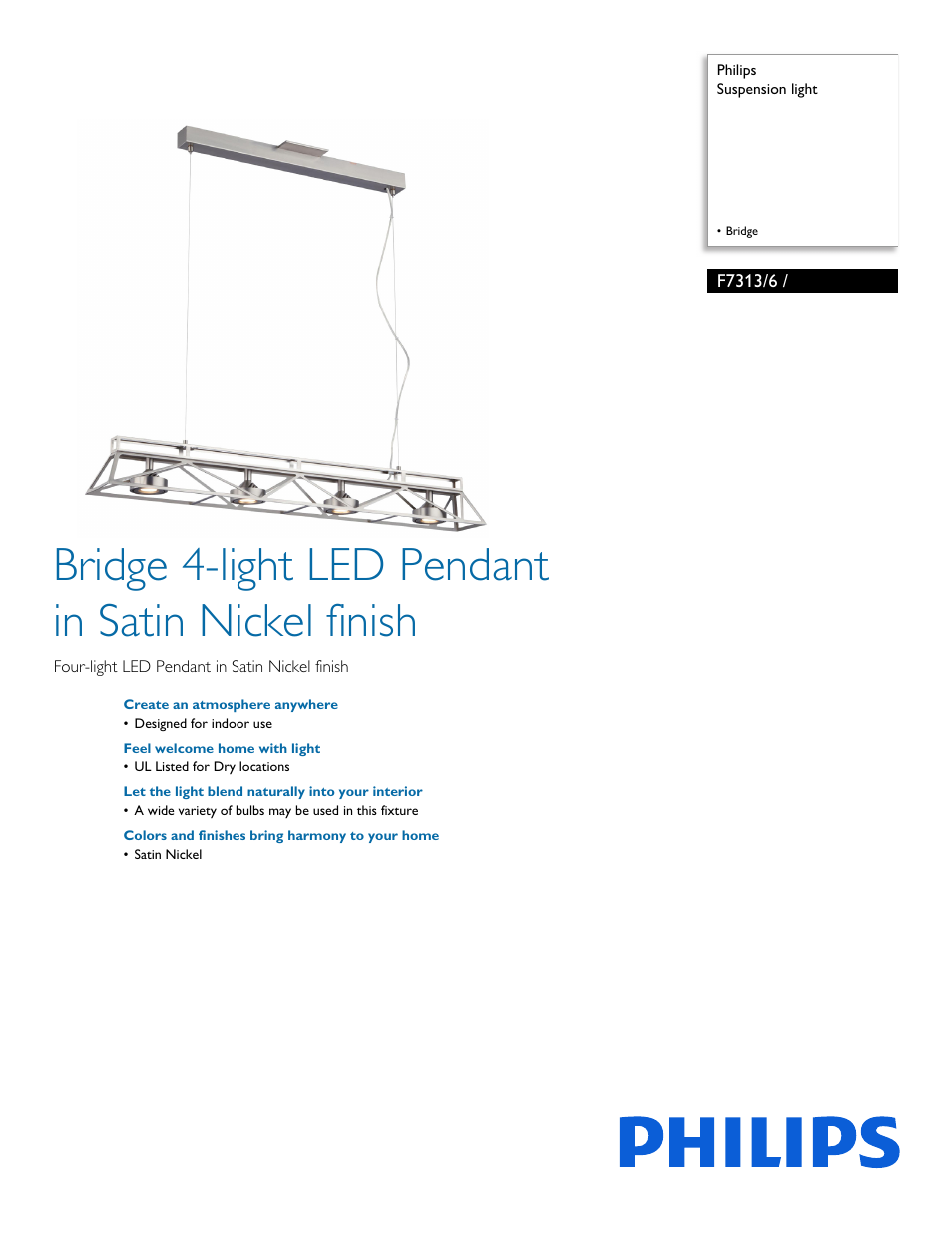 Philips F73136 User Manual | 2 pages