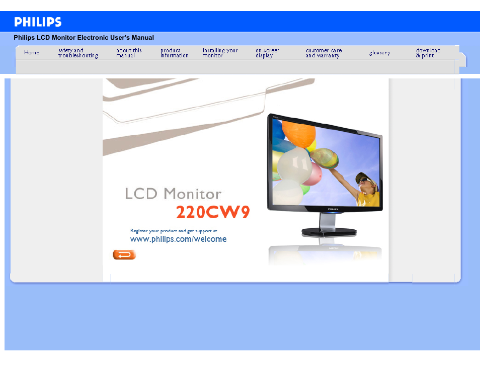 Philips 220CW9FW-00 User Manual | 116 pages