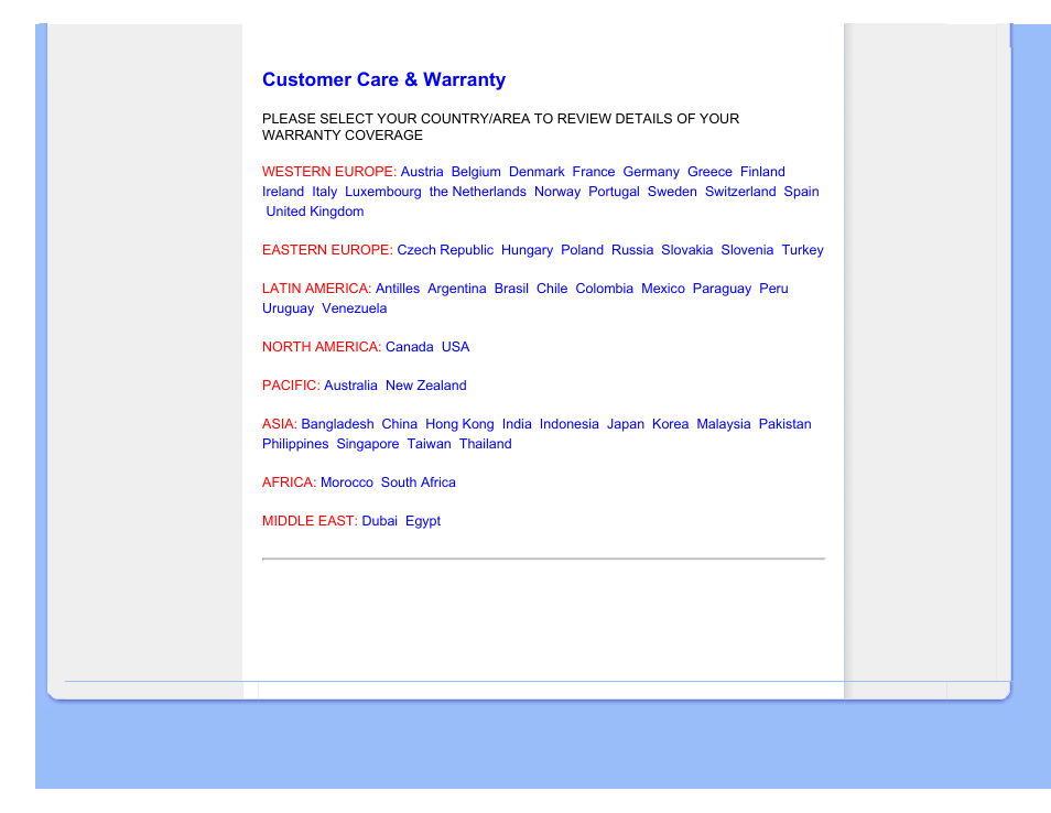 Customer care & warranty, Customer care and warranty | Philips 220CW9FW-00 User Manual | Page 80 / 116