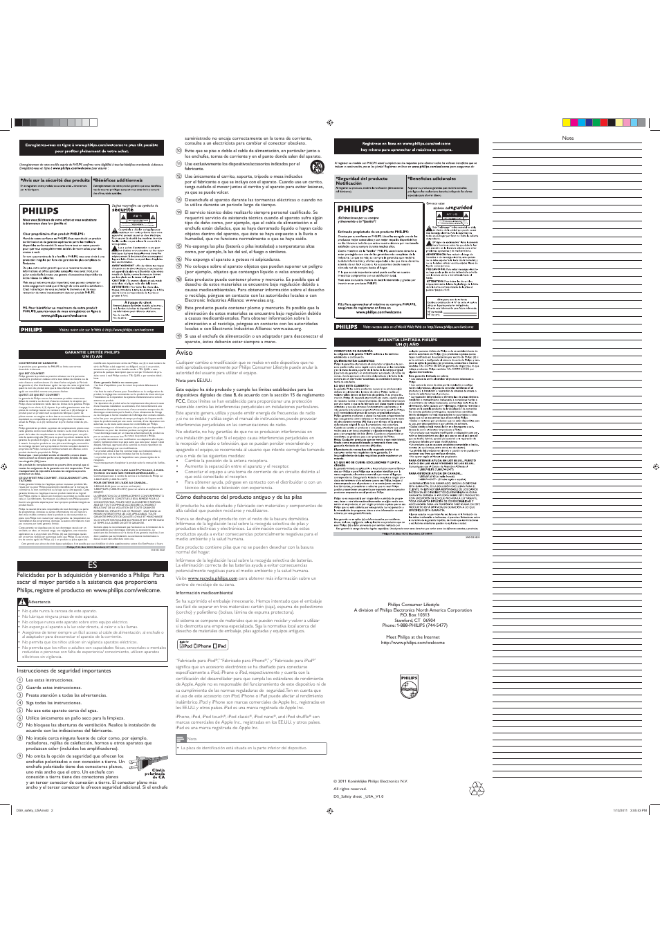 Aviso | Philips DS8530-37 User Manual | Page 4 / 4