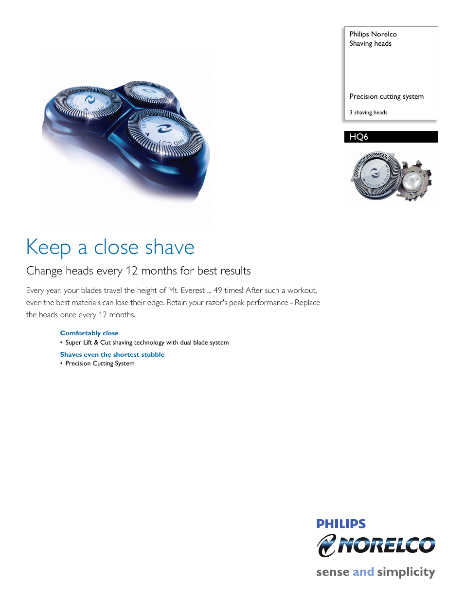 Philips HQ6-41 User Manual | 2 pages