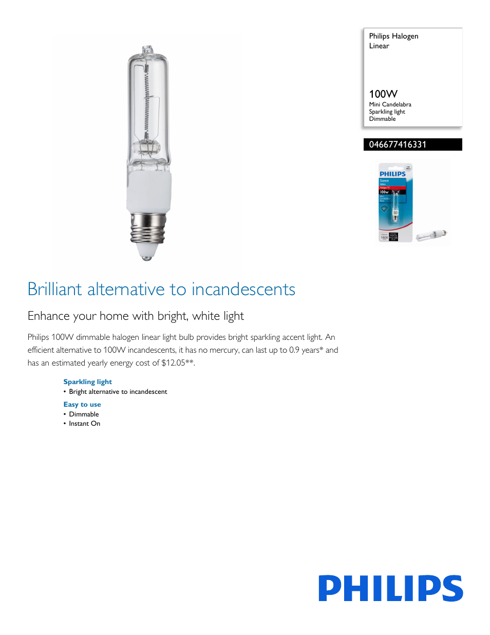 Philips 046677416331 User Manual | 2 pages