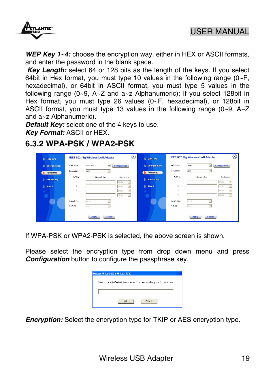 Atlantis Land NetFly Wireless USB Adapter USB 54 User Manual | Page 19 / 24