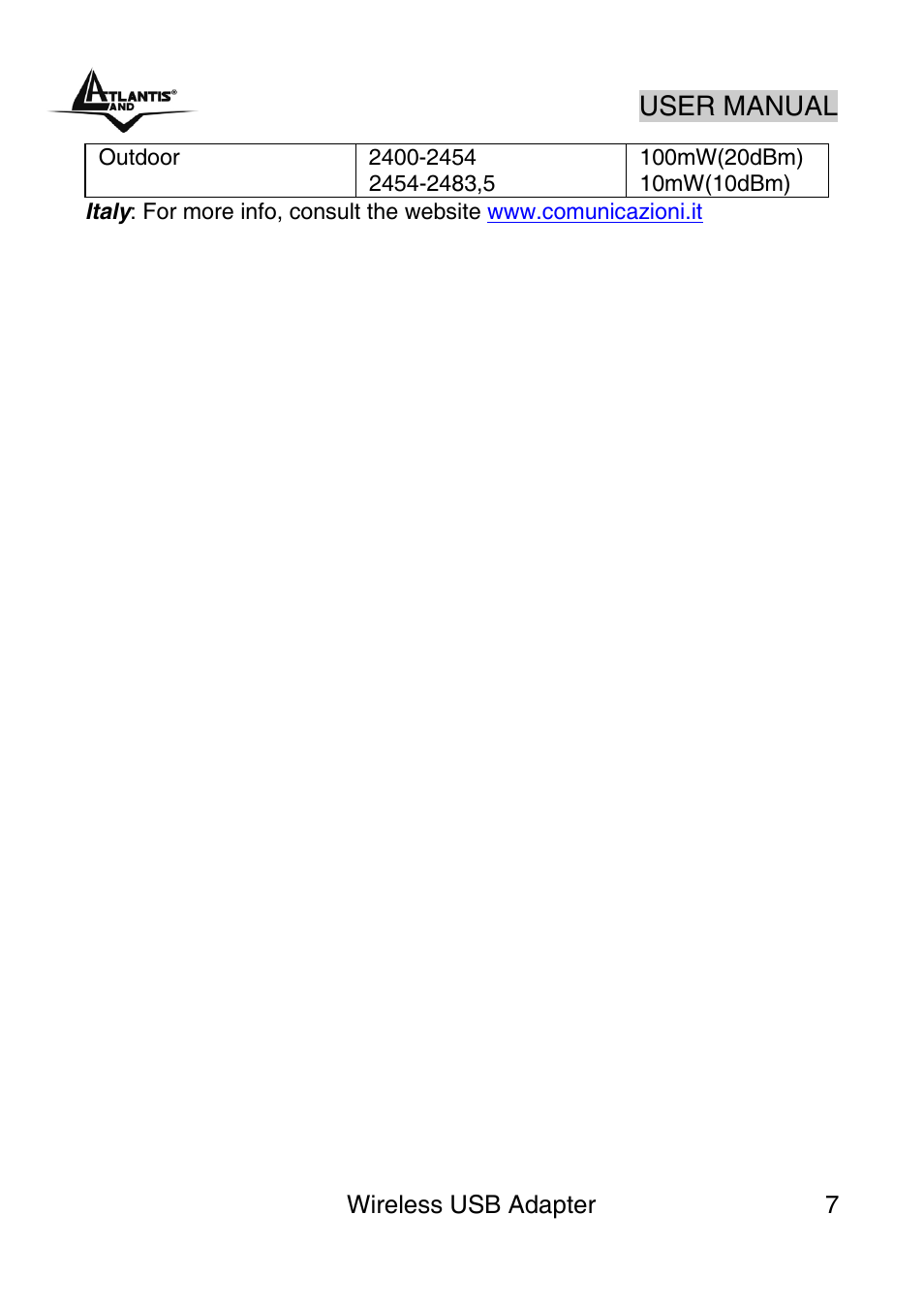 User manual | Atlantis Land NetFly Wireless USB Adapter USB 54 User Manual | Page 7 / 24