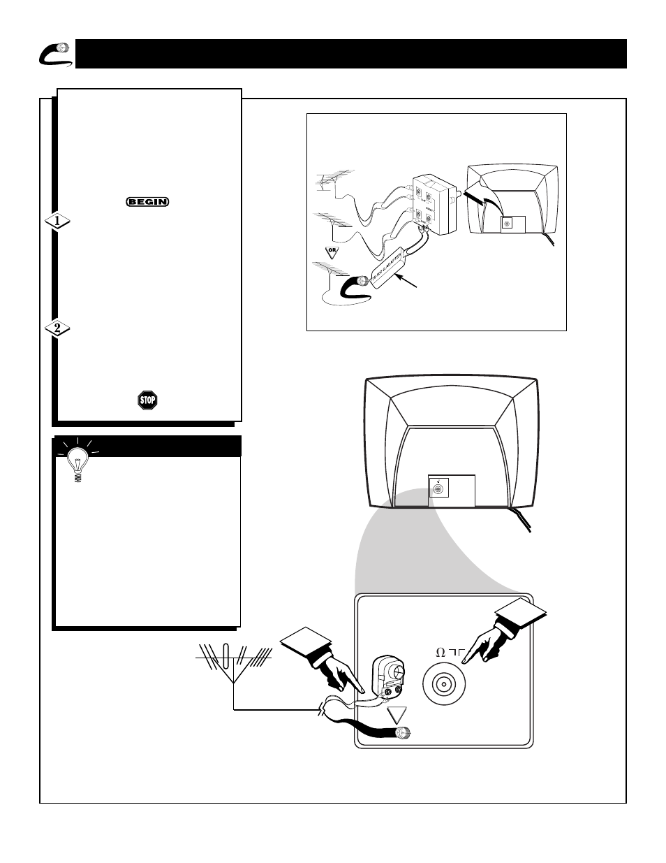 Tv (b, Tv c, Ooking | Asic, Ntenna, Onnections | Philips 19PS40C User Manual | Page 6 / 40