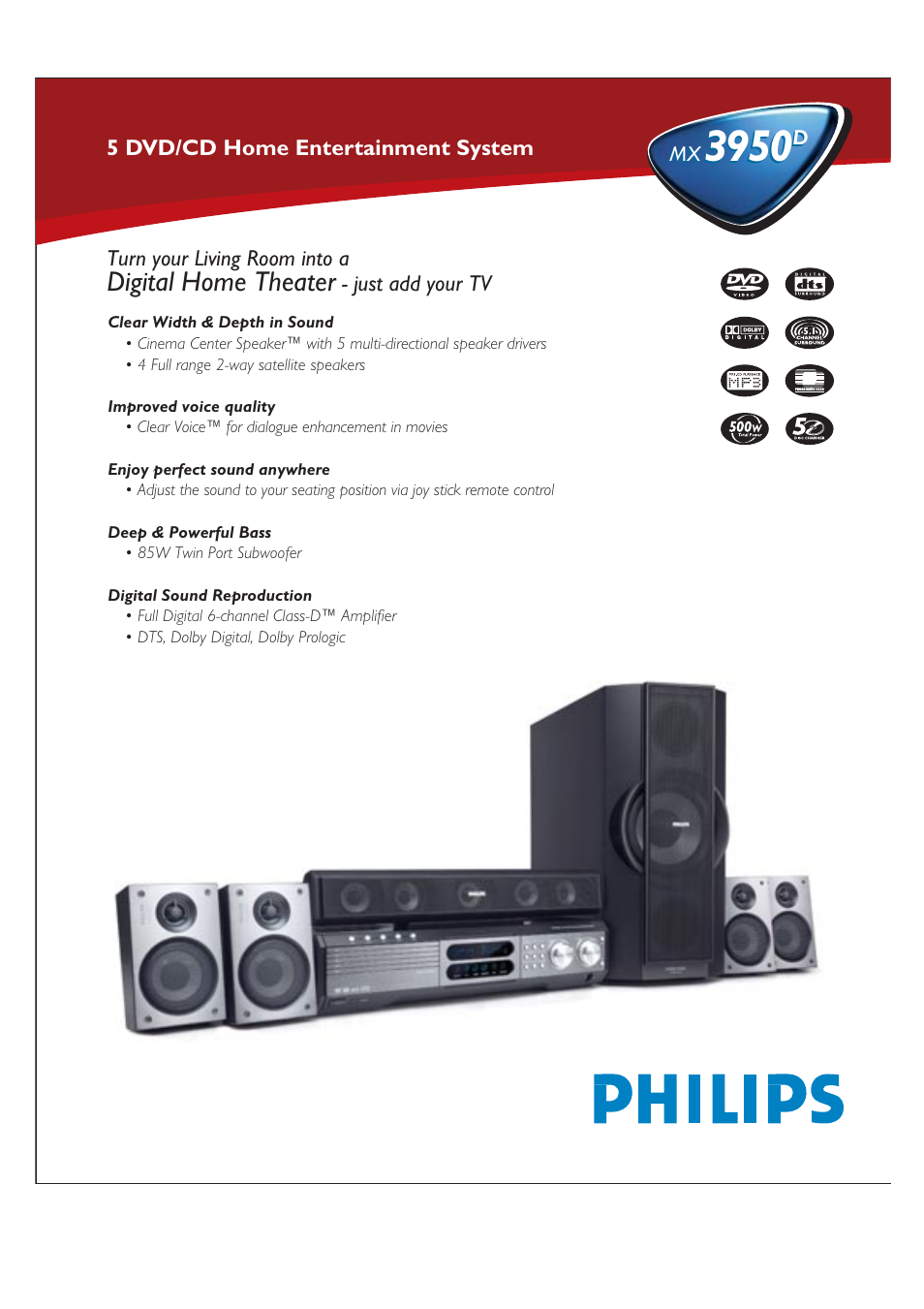 Philips MX3950D-99 User Manual | 2 pages