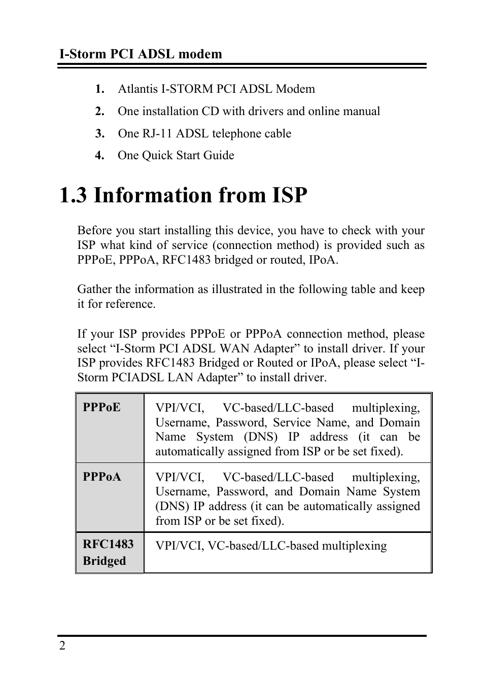 3 information from isp | Atlantis Land I-Storm User Manual | Page 6 / 30
