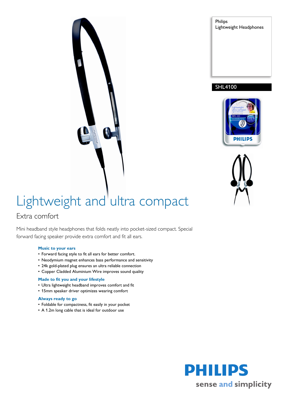 Philips SHL4100-00 User Manual | 2 pages