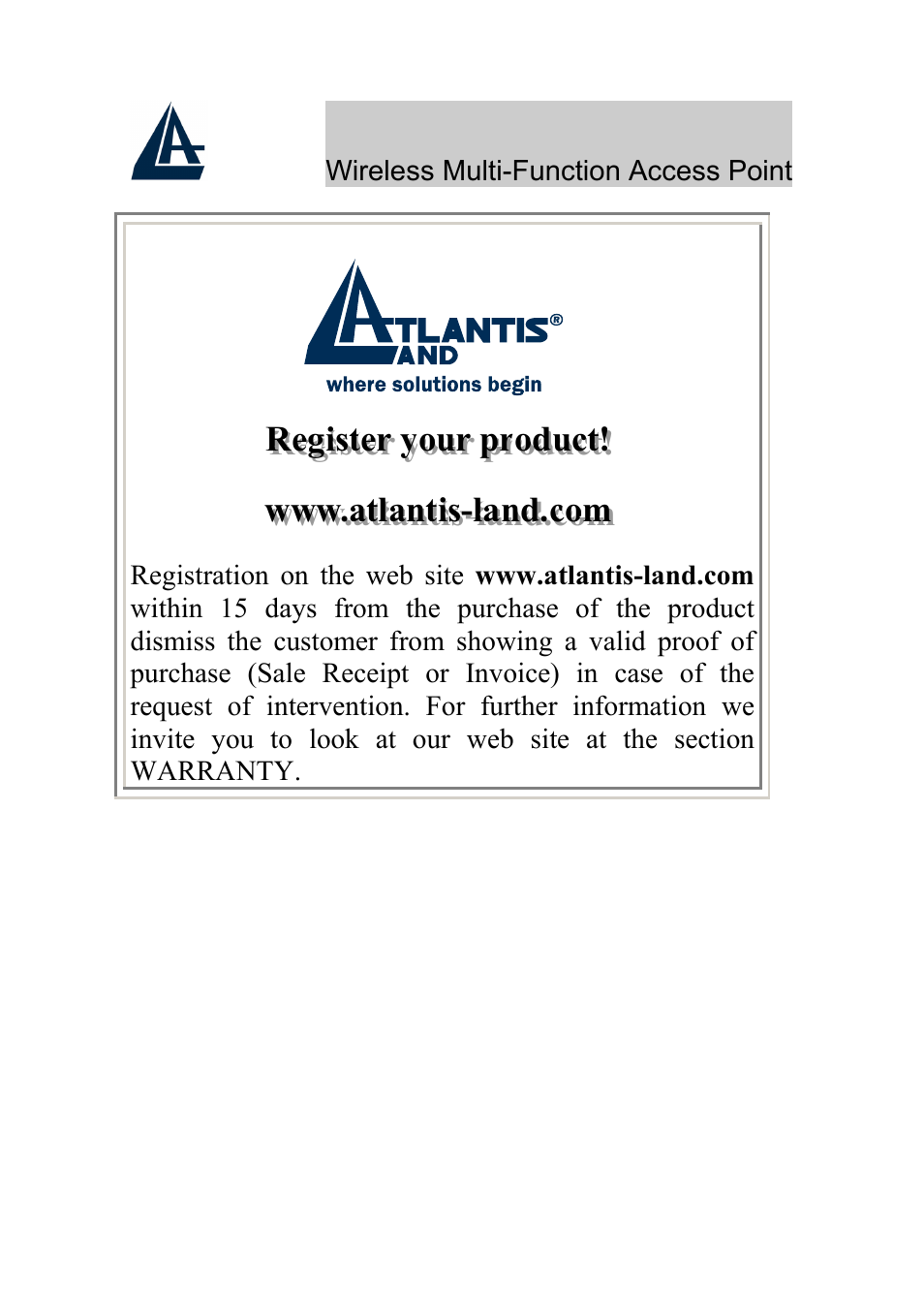 Atlantis Land A02-AP-W54_GE01 User Manual | Page 3 / 12