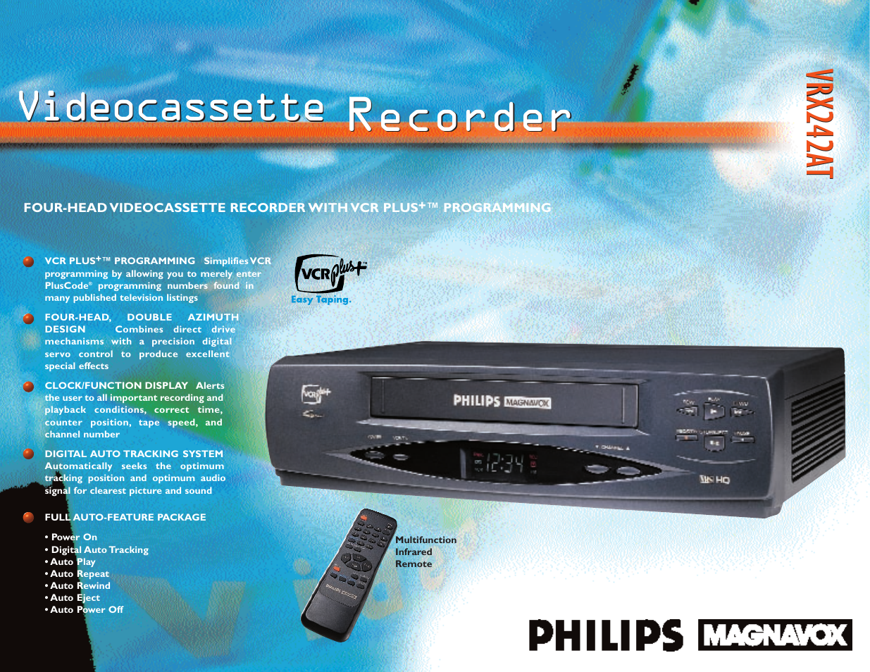 Philips VRX242AT User Manual | 2 pages