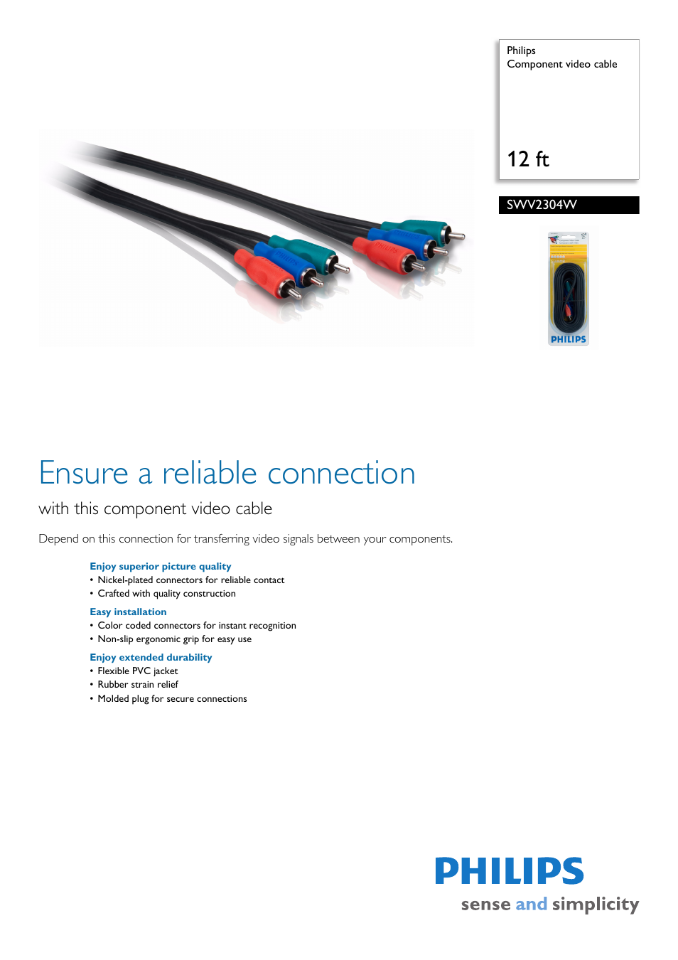 Philips SWV2304W-27 User Manual | 2 pages