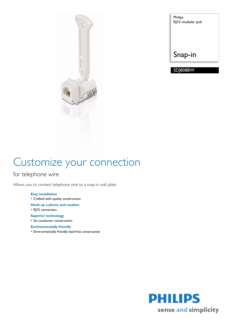 Philips SDJ8088W-17 User Manual | 2 pages