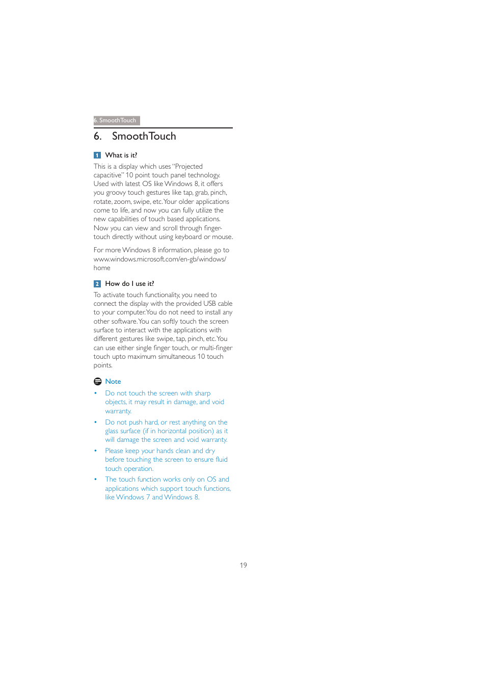 Smoothtouch | Philips 231C5TJKFU-27 User Manual | Page 21 / 41