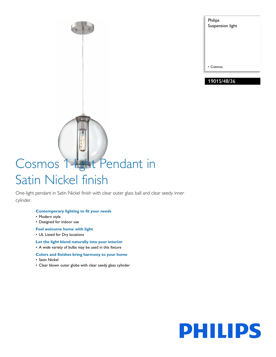 Philips 190154836 User Manual | 2 pages