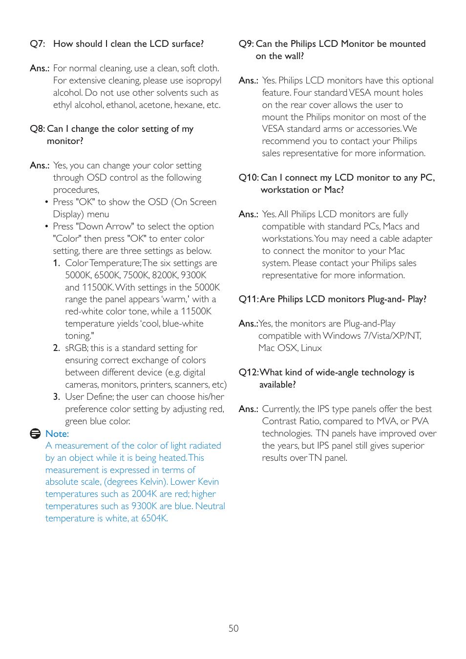 Philips 220B2CS-00 User Manual | Page 52 / 54