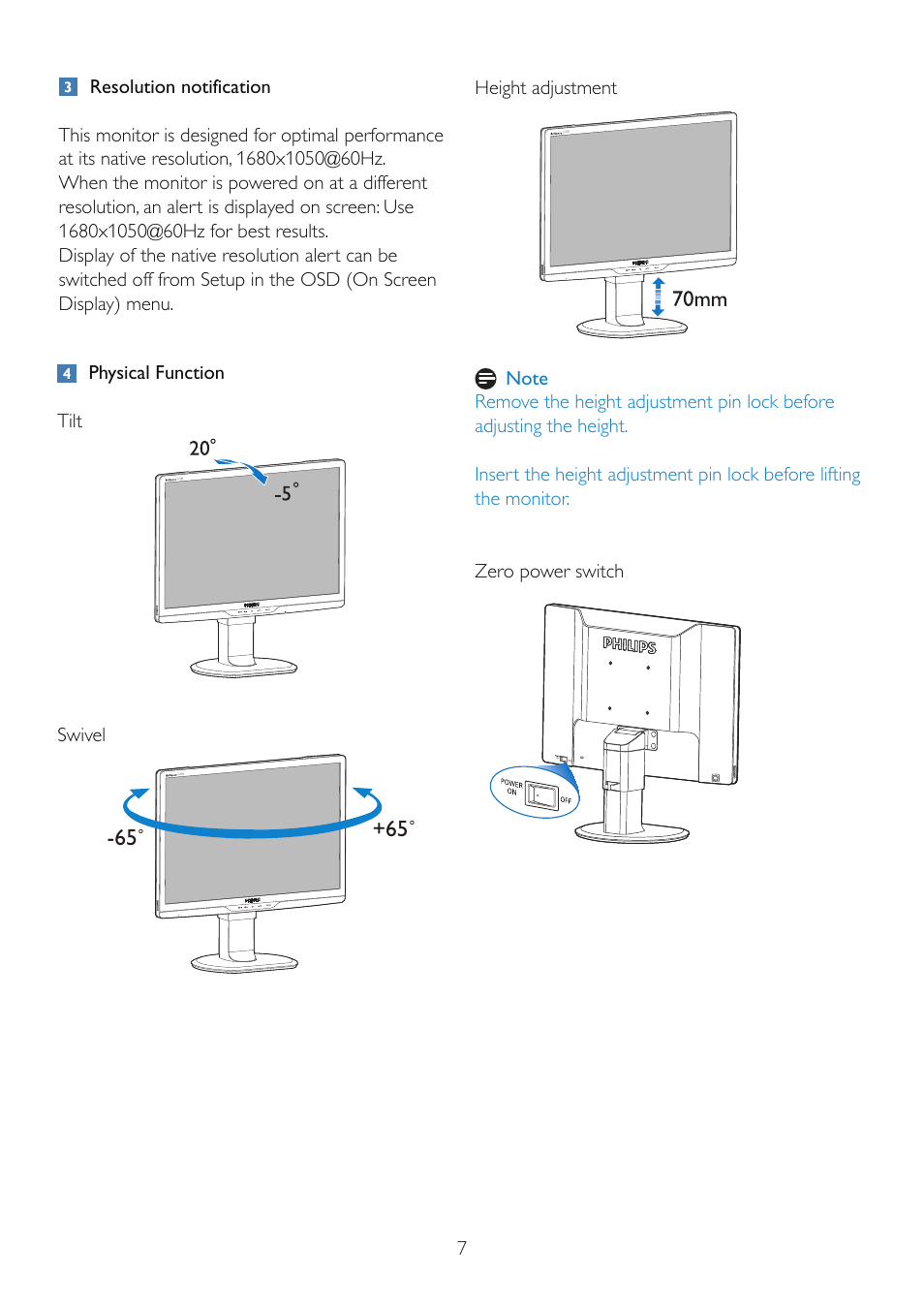 Philips 220B2CS-00 User Manual | Page 9 / 54