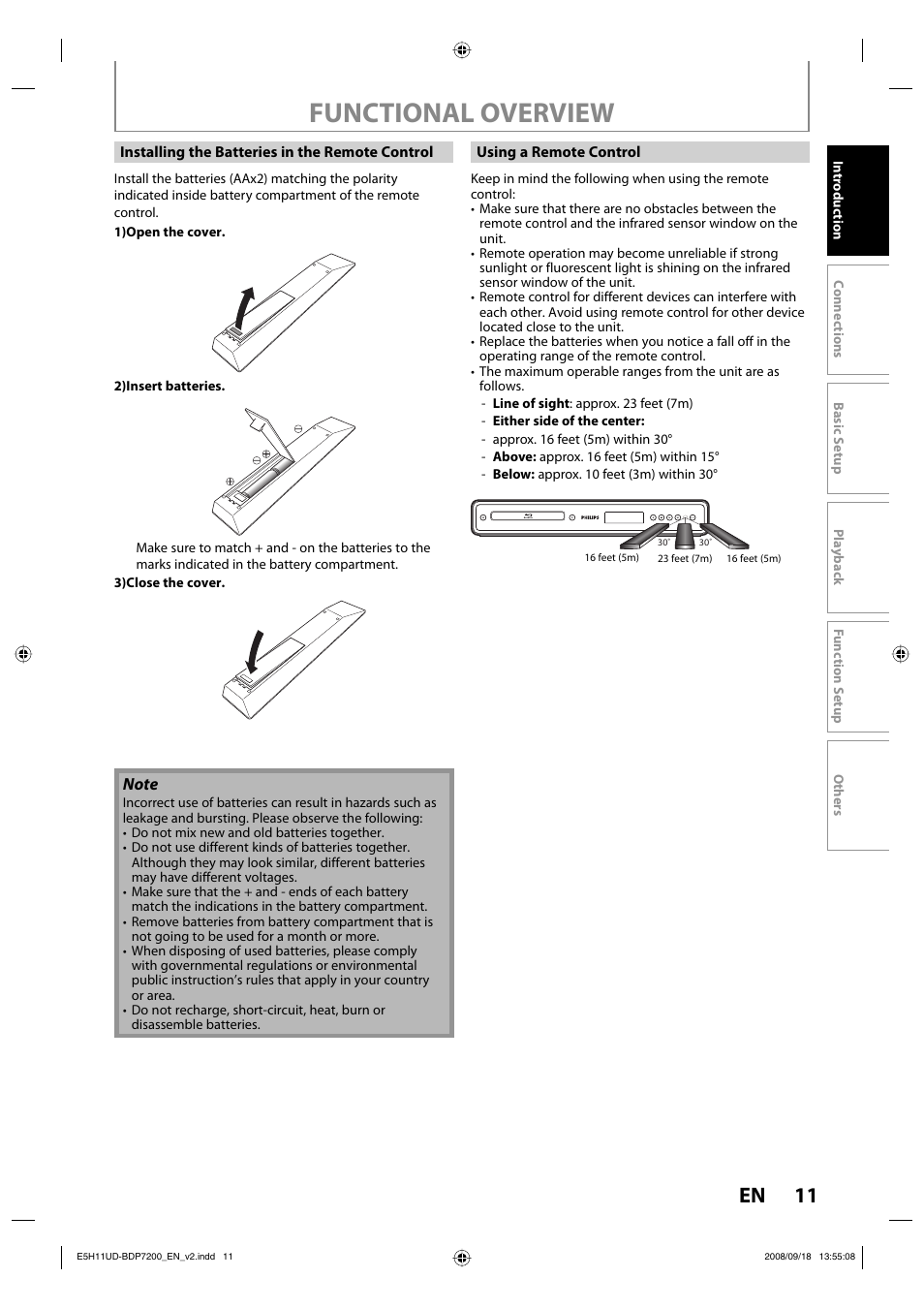 Functional overview, 11 en | Philips BDP7200-F7E User Manual | Page 11 / 44
