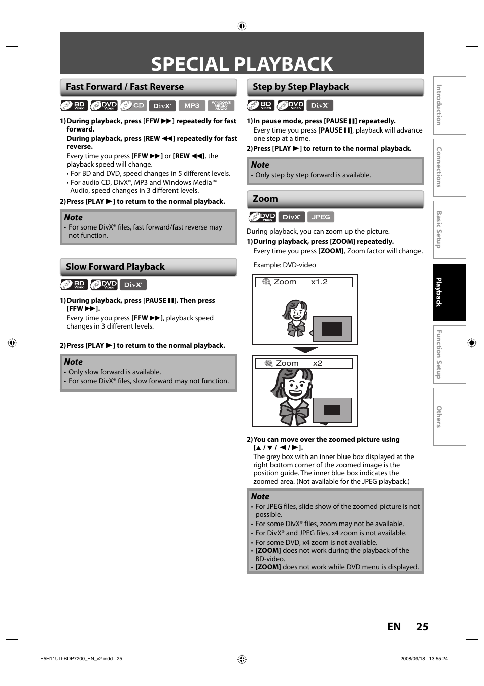 Special playback, 25 en | Philips BDP7200-F7E User Manual | Page 25 / 44